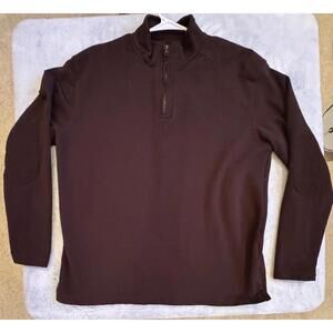 Wrangler Outdoor Long Sleeve 1/4 Zip Pullover‎ Sweater Mens Brown Size L